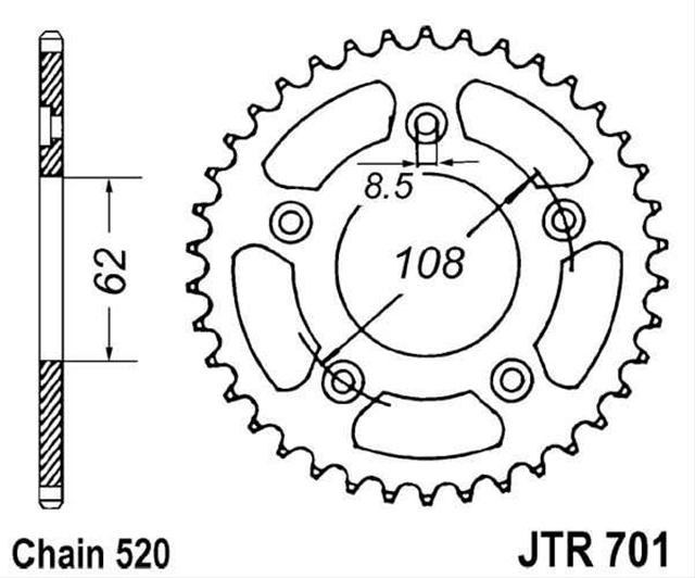 Imagine pentru produsul „PINION LANT-MARE-41DINTI-JTR701"