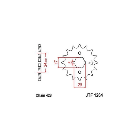 Imagine pentru produsul „PINION TRANSMISIE -15 DINTI-JTF1264 - JT SPROKETS"