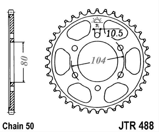 Imagine pentru produsul „FOAIE TRANSMISIE 46DINTI JTR488.46 - JT SPROKETS"