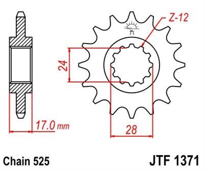 Imagine pentru produsul „PINION LANT-MIC-14DINTI-JTF1371"