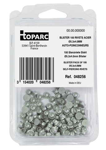 Imagine pentru produsul „100 NITURI AUTOPERFORANTE DIN OTEL OTEL DIAM5.3X4.0MM - BLISTER PACK"