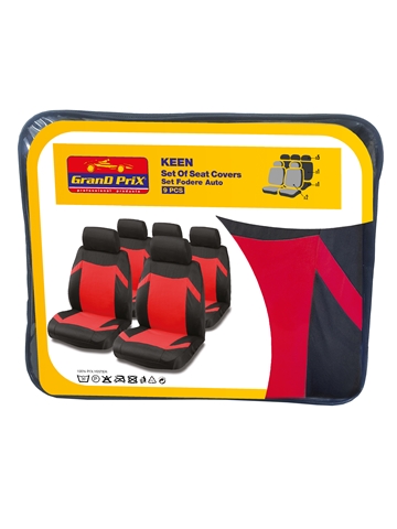 SET HUSE SCAUNE FATA-SPATE NEGRU/ROSU KEEN