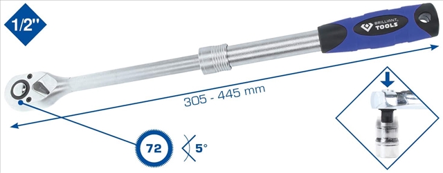 Imagine pentru produsul „CLICHET 1/2 TELESCOPIC 305-445MM -BRILLIANT"