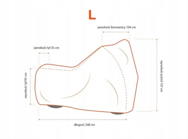 PRELATA MOTOCICLETA MARIMEA L  248X104X127CM