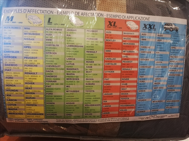 PRELATA AUTO MARIME XL (530X175X120CM)