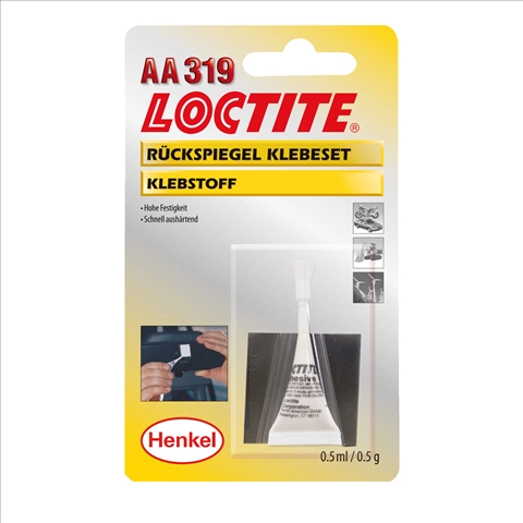 Imagine pentru produsul „SET ADEZIV OGL.RETROVIZOARE 0.5 ML 319 LOCTITE"