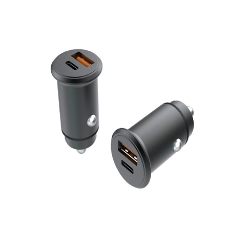 INCARCATOR AUTO SUPER FAST 65W NEGRU CU 2 PORTURI PD TYPE-C 65W SI USB-A QC3.0