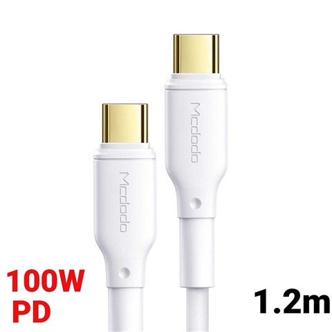 Imagine pentru produsul „CABLU TYPE-C LA TYPE-C 100W,5A ALB LUNGIME 1.2M MCDODO"