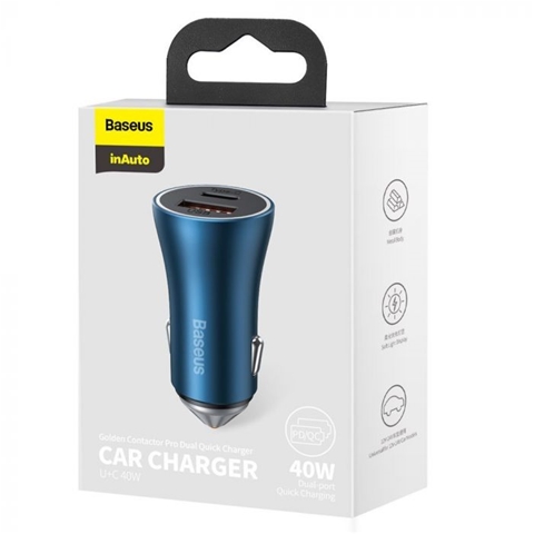 Imagine pentru produsul „INCARCATOR AUTO QUICK CHARGER ALBASTRU USB SI TYPE-C-T.VERDE 0.18 LEI/ BUC BASEUS"