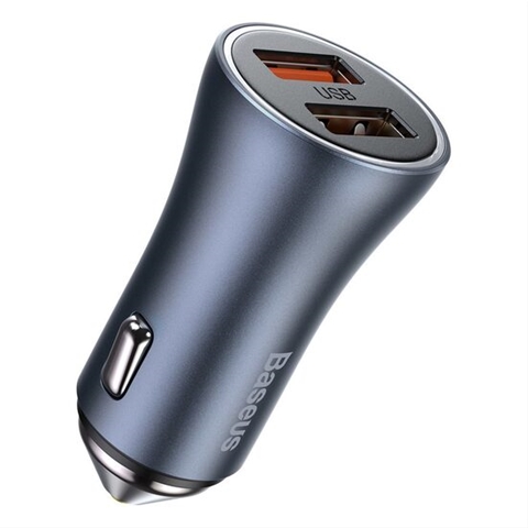 INCARCATOR AUTO QUICK CHARGER DARK GREY DUAL USB BASEUS