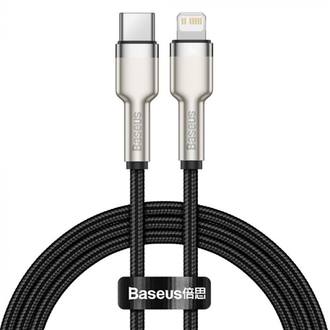 CABLU CAFULE TYPE-C LA LIGHTNING NEGRU 1M IMPLETITURA NYLON-T.VERDE 0.18 LEI/ BUC