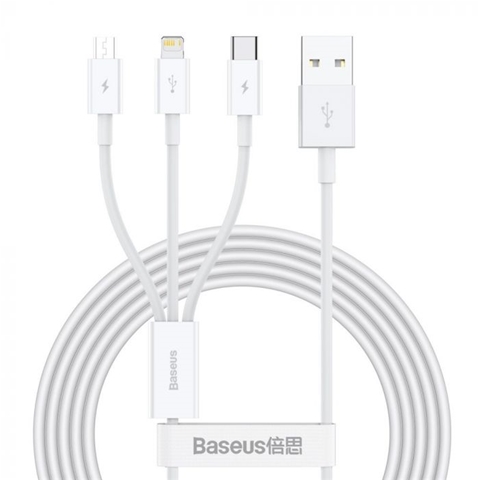 CABLU FAST CHARGHING USB LA LIGHTNING,MICROUSB SI TYPE-C ALB-T.VERDE 0.18 LEI/ BUC