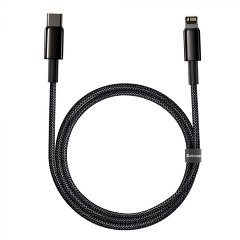 CABLU FAST CHARGHING TYPE-C LA LIGHTNING NEGRU 1M IMPLETITURA NYLON BASEUS