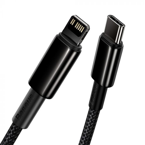 CABLU FAST CHARGHING TYPE-C LA LIGHTNING NEGRU 1M IMPLETITURA NYLON BASEUS