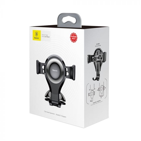 Imagine pentru produsul „SUPORT AUTO MAGNETIC NEGRU PRINDERE CU VENTUZA PE BORD BASEUS"