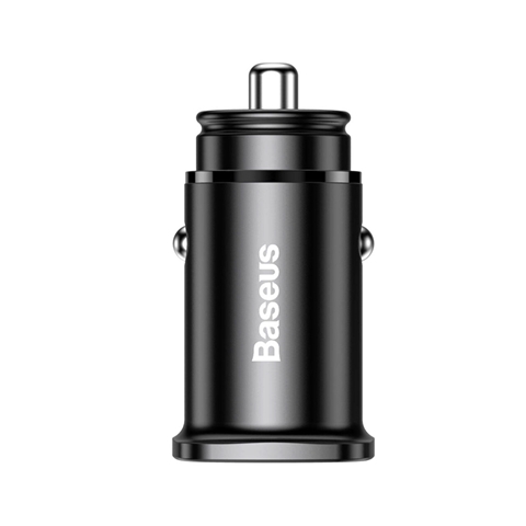 INCARCATOR AUTO DUAL PORT USB SI TYPE C 30W,5A NEGRU BASEUS