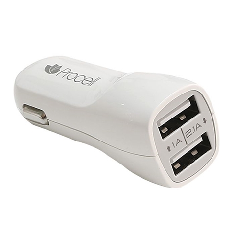 INCARCATOR AUTO DUAL 2.1 USB ALB -T.VERDE 0.1 LEI/BUC PROCELL