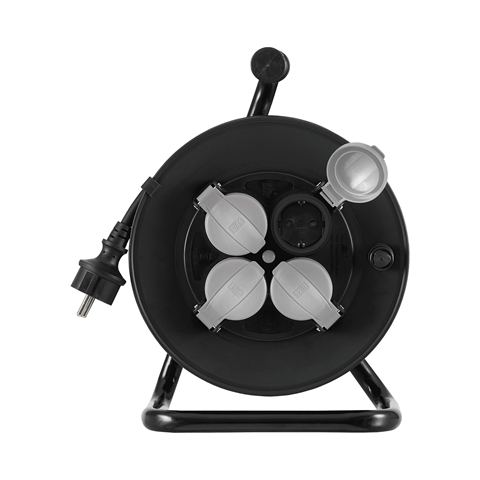 Imagine pentru produsul „ROLA PRELUNGITOR ELECTRIC CU TAMBUR SI MANER 4 PRIZE CABLU-3X2.5MM L-40M LENA"