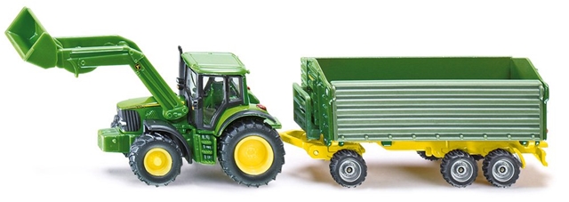 Imagine pentru produsul „TRACTOR JOHN DEERE CU REMORCA SCARA 1:87  SIKU"