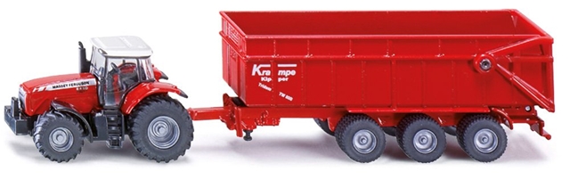 Imagine pentru produsul „TRACTOR MASSEY FERGUSON CU REM. KRAMPE 1:87  SIKU"