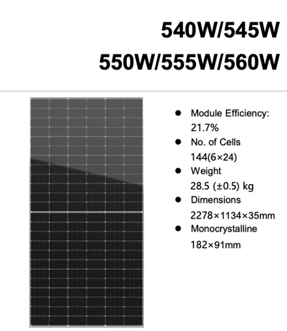 Imagine pentru produsul „PANOU FOTOVOLTAIC MARCA HT SAAE - 550 W"