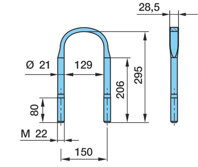 Imagine pentru produsul „BRIDA ARC M22X295X150"