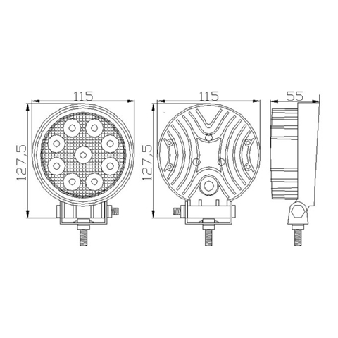 PROIECTOR DE LUCRU ROTUND CU LED 27W, 6000-7000K