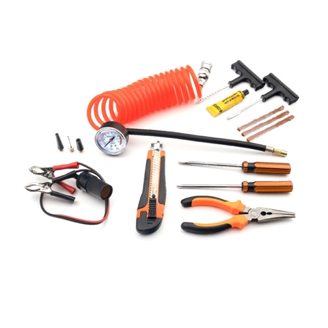 COMPRESOR AUTO HEAVY-DUTY DUBLU CILINDRU CU LANTERNA LED SI KIT PANA