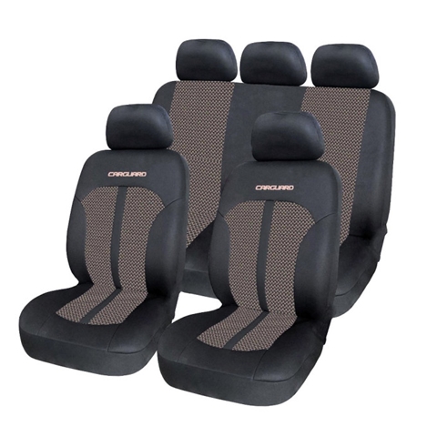 Imagine pentru produsul „SET HUSE SCAUNE FATA-SPATE UNIVERSALE PREMIUM BEJ-NEGRU"