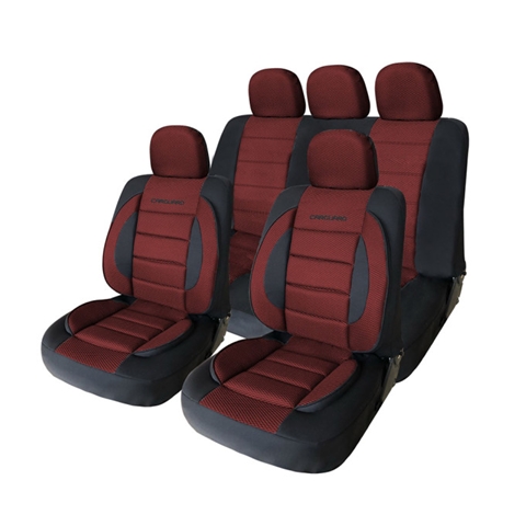Imagine pentru produsul „SET HUSE SCAUNE FATA-SPATE UNIVERSALE PREMIUM ROSU-NEGRU"