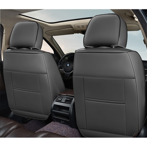 HUSE SCAUNE AUTO DE LUX PIELE ECOLOGICA PERFORATA SI TEXTILE NEGRU-ALB 5 LOCURI