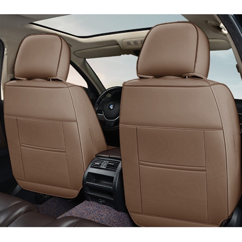 HUSE SCAUNE AUTO DE LUX PIELE ECOLOGICA PERFORATA SI TEXTILE MARO-CREM 5 LOCURI