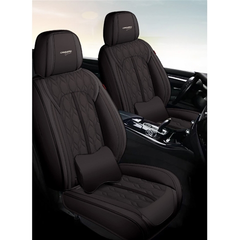 HUSE SCAUNE AUTO DE LUX PIELE ECOLOGICA PERFORATA SI TEXTILE NEGRU 5 LOCURI CARGUAD