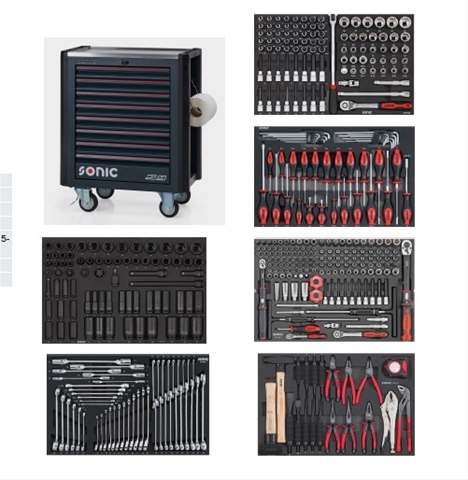 Imagine pentru produsul „*FD BANC DE SCULE S9, 8 SERTARE ECHIPAT CU 424 PCS"