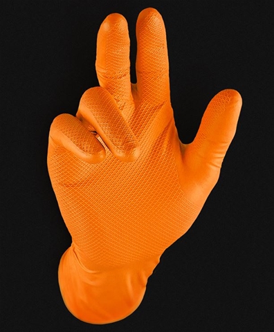 CUTIE 50 BUC MANUSI NITRIL TEXTURATE PORTOCALIU MARIMEA 10/XL GRIPPAZ