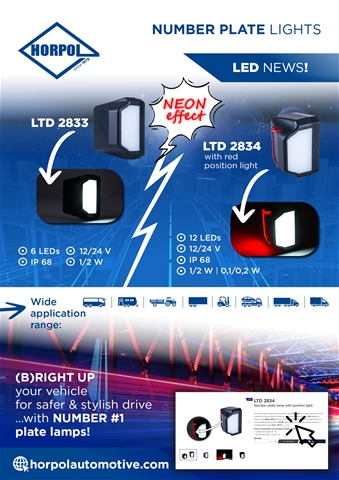 LAMPA SPATE UNIVERSALA PENTRU PLACUTA NUMAR, 12 LEDURI - HORPOL