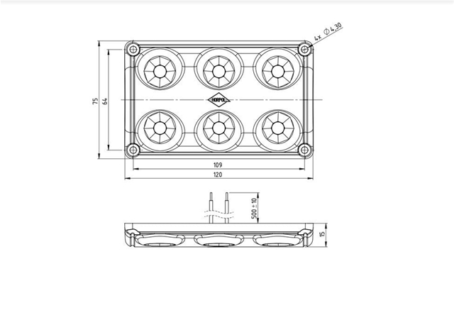 LUMINA INTERIOR DREPTUNGHIULARA, 6 LEDURI, 990 LUMENI, 5000K - HORPOL
