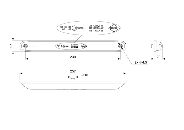 LAMPA SPATE CU 3 FUNCTII - HORPOL