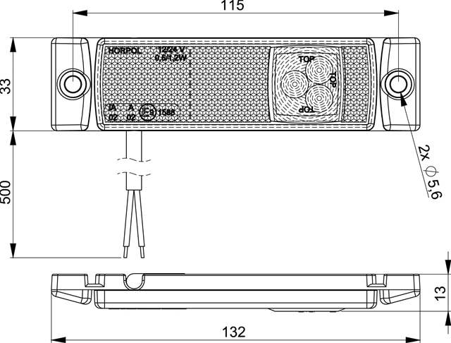LAMPA LATERALA UNIVERSALA CU REFLECTORIZANT, 3 LEDURI - HORPOL