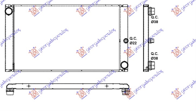 Imagine pentru produsul „RADIATOR  BMW SERIES 5 (E60/61) 03-10 - GBG A.M."