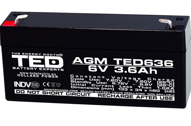 Imagine pentru produsul „ACUMULATOR GEOMETRIE 6V 3.2AH CCD"