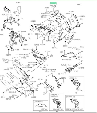 Imagine pentru produsul „CARENA LATERALA DR M.S.BLACK OE -KAWASAKI"
