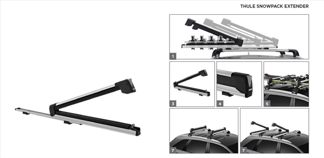 7325 SUPORT 5 PERECHI SCHIURI/2 SNOWBOARD (625MM) SNOWPACK EXTENDER