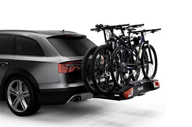 Imagine pentru produsul „SUPORT 3 BICICLETE CU PRINDERE PE CARLIG REMORCARE VELOSPACE XT NEGRU"