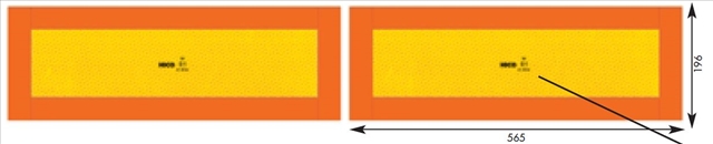 Imagine pentru produsul „SET 2 PLACUTE REFLECTORIZANTE 565X196MM SUPORT AUTOADEZIVE BORG-HICO"
