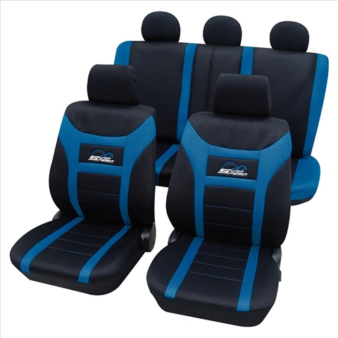 Imagine pentru produsul „SET COMPLET HUSE SCAUNE (FATASPATE) ALBASTRUNEGRU SUPER SPEED"
