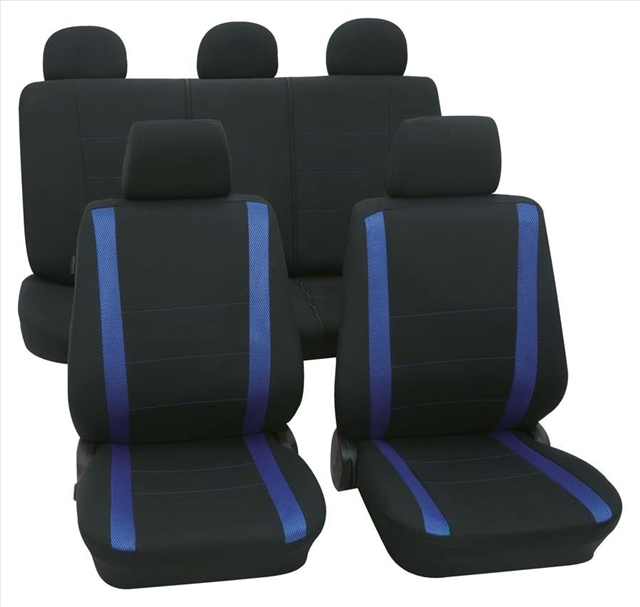 Imagine pentru produsul „SET COMPLET HUSE SCAUNE (FATA-SPATE) NEGRU-ALBASTRU SAMOA"