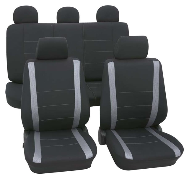 SET COMPLET HUSE SCAUNE (FATA-SPATE) NEGRU-GRI SAMOA