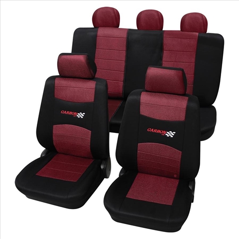 Imagine pentru produsul „SET COMPLET HUSE SCAUNE (FATASPATE) ROSU CARBON"