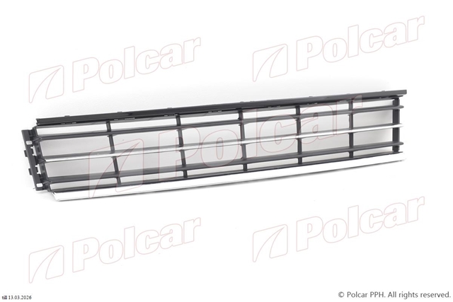 Imagine pentru produsul „GRILA CENTRU BARA FATA CU ORN CROM, MOD HIGHLINE, PASSAT 2010 >> 2014 - POLCAR"